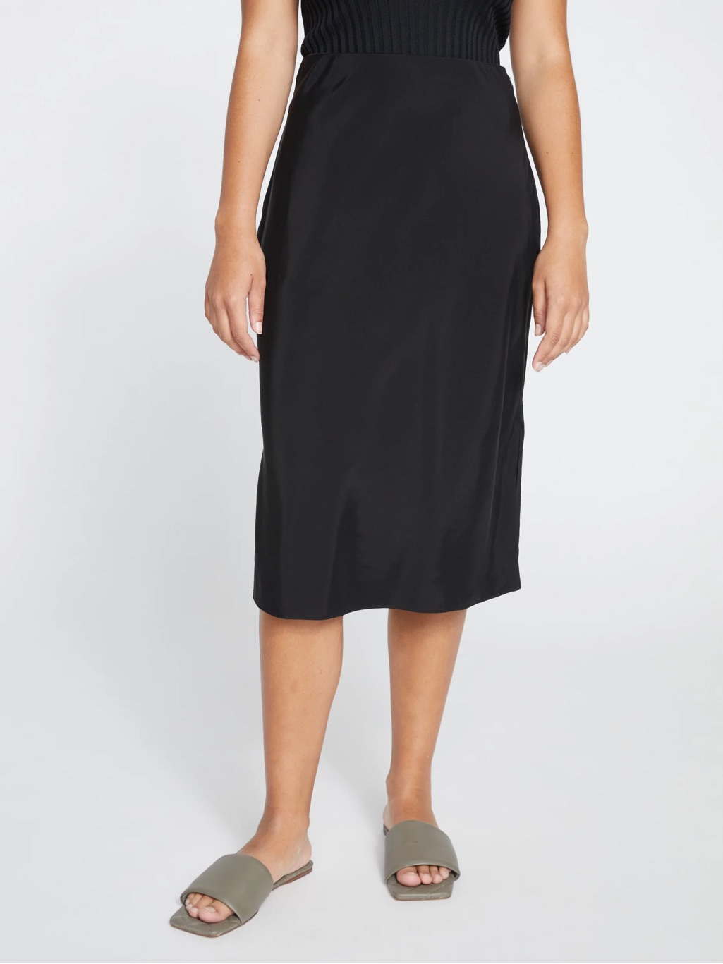 Universal Standard Cooling Stretch Cupro Midi Skirt
